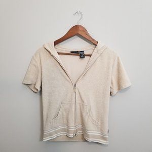 New York & Company  Full Zip Hoodie Womens Cream